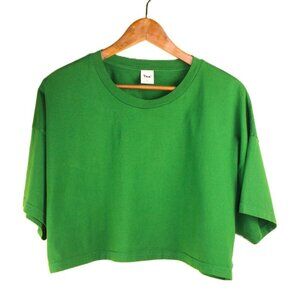 ARITZIA TNA Tour Cropped T-Shirt in Emerald Green - Size XL